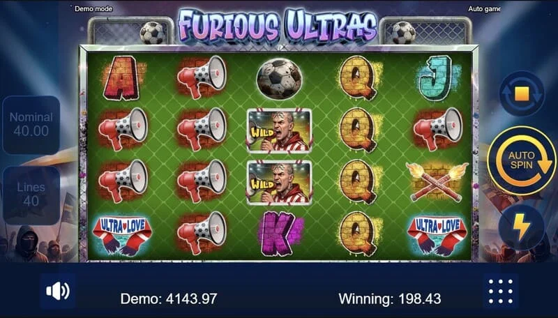 Furious Ultras – výherní linie na válcích